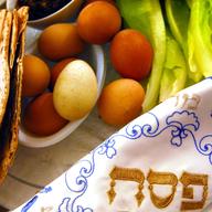 Table ready for traditional Seder ritual during the Jewish holiday of Passover. 