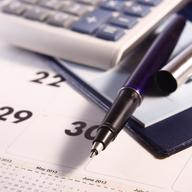 Pen, Calculator, Calendar and check Book 