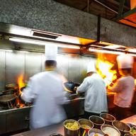 Chefs in a restaurant kitchen