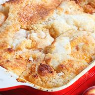 Peach cobbler baking 