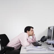 sitting at desk officeworker