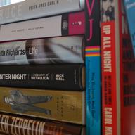 A pile of music books on the Soundcheck bookshelf.