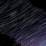 Star trails with meteor shower