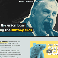 Screenshot of the anti-union subway ad campaign website. The non-profit group The Center for Union Facts is behind the ad. The head of that group is corporate lobbyist Richard Berman.