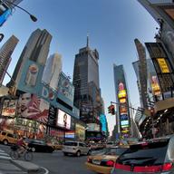 times square fisheye photo
