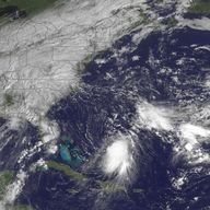Hurricane Joaquin, seen Tuesday from a satellite, is expected to move north and west over the coming days. 