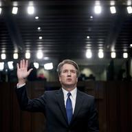 President Donald Trump's Supreme Court nominee Brett Kavanaugh is sworn-in before the Senate Judiciary Committee on Capitol Hill in Washington, Tuesday.