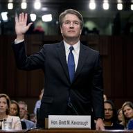 President Donald Trump's Supreme Court nominee Brett Kavanaugh is sworn-in before the Senate Judiciary Committee on Capitol Hill in Washington, Tuesday, Sept. 4, 2018, to begin his testimony.