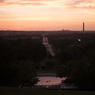 he Eternal FlamThe Eternal Flame at Pres. John F. Kennedy’s gravesite, bottom of image, can be seen during sunrise in Arlington National Cemetery, May 29, 2016,
