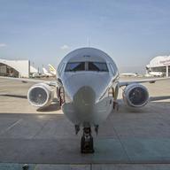 An Ethiopian Airlines Boeing 737 Max 8 sits grounded near a hangar at Bole International Airport in Addis Ababa, Ethiopia Saturday, March 23, 2019.