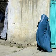 Women clad in burqas walking in Afghanistan