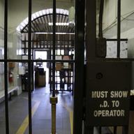 In this photo taken Wednesday, July 24, 2019, is a secured entryway into San Quentin State Prison in San Quentin, Calif.