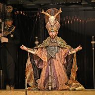 Aaron Blake as the High Priest of Amon in Glass's 'Akhnaten.'