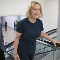 Sen. Kirsten Gillibrand, D-N.Y., right, heads to the Senate for a vote, on Capitol Hill, Tuesday, Sept. 24, 2019 in Washington.