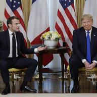 President Donald Trump meets French President Emmanuel Macron at Winfield House, Tuesday, Dec. 3, 2019, in London.