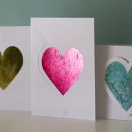 This photo taken Jan. 27, 2019 shows valentine cards made in Hopkinton, N.H. 