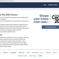 This photo provided by the U.S. Census 2020, shows the homepage of the United States' Census 2020 website on Tuesday, March 10, 2020. 