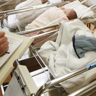 This Feb. 16, 2017 file photo shows newborn babies in the nursery of a postpartum recovery center in upstate New York.