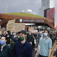Protesters march during a solidarity rally for George Floyd, Monday, June 1, 2020, in the Brooklyn borough of New York. Floyd died after being restrained by Minneapolis police officers on May 25.