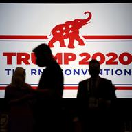 The room is set and delegates begin to arrive for the first day of the Republican National Convention, Monday, Aug. 24, 2020, in Charlotte, N.C.