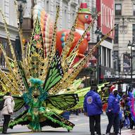 A Performer walks off the set during a pre-taping of the Macy's Thanksgiving Day Parade in front of the flagship store in New York, Wednesday, Nov. 25, 2020.