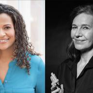 Alison Steward on the left and Louise Erdrich on the right.