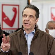 New York Gov. Andrew Cuomo speaks during a visit to a new COVID-19 vaccination site, Monday, March 15, 2021, at the State University of New York in Old Westbury, N.Y.