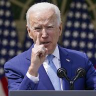 President Joe Biden gestures as he speaks about gun violence prevention in the Rose Garden at the White House, Thursday, April 8, 2021, in Washington.