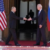 President Joe Biden and Russian President Vladimir Putin, arrive to meet at the 'Villa la Grange', Wednesday, June 16, 2021, in Geneva, Switzerland.