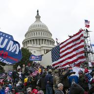 Rioters loyal to then-President Donald Trump outside of U.S. Capitol on Jan. 6, 2021, in Washington.