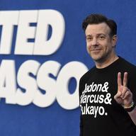 Jason Sudeikis arrives at the premiere of the second season of 'Ted Lasso' on Thursday, July 15, 2021, at the Pacific Design Center.