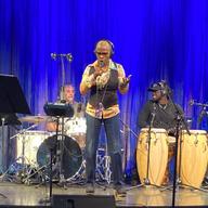 Angélique Kidjo and her band in The Greene Space, Oct. 2021