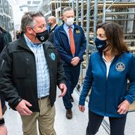 NY Gov. Kathy Hochul visits a “Vaccinate New York” site at Crossgates Mall in Guilderland.