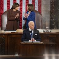 President Joe Biden delivers his first State of the Union address to a joint session of Congress at the Capitol, Tuesday, March 1, 2022, in Washington