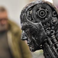 metal head symbolizing artificial intelligence