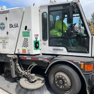 A mechanical broom getting ready to start a route in Brooklyn. 