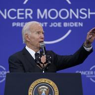 President Joe Biden speaks on the cancer moonshot initiative at the John F. Kennedy Library and Museum, Monday, Sept. 12, 2022, in Boston. 