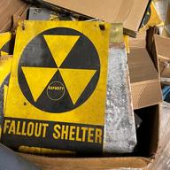 One of the fallout shelter signs the city's Department of Education removed in 2017.