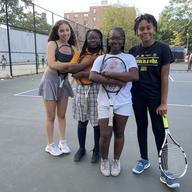 Gabby (far left) and other participants in the Kings County Tennis League