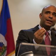 Haiti's new Prime Minister Laurent Lamothe speaks during a press conference in Port-au-Prince, Haiti, Tuesday, May 15, 2012. 