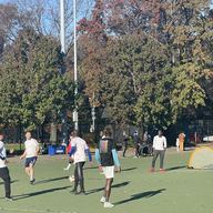 Members of the Sunrise Football Club at a morning practice in Park Slope, Brooklyn