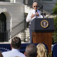  President Joe Biden speaks about the Inflation Reduction Act of 2022 during a ceremony on the South Lawn of the White House in Washington, Sept. 13, 2022.