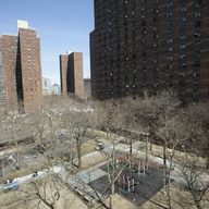 The New York City Housing Authority's John Haynes Holmes Towers are shown, Thursday, April 4, 2019, in New York