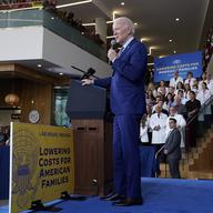President Joe Biden speaks about health care and prescription drug costs at the University of Nevada, Las Vegas, Wednesday, March 15, 2023, in Las Vegas. 