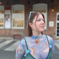 Bang on a Can Composer Fellow Lucy McKnight stands outside of MASS MoCA.