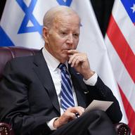 President Joe Biden listens as he and Israeli Prime Minister Benjamin Netanyahu participate in an expanded bilateral meeting with Israeli and U.S. government officials, Wednesday, Oct. 18, 2023, in Te