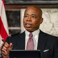Mayor Eric Adams speaks during a press conference at City Hall in New York, Tuesday, Dec. 12, 2023. 