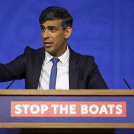 British Prime Minister Rishi Sunak speaks during a press conference at Downing Street in London, Monday, April 22, 2024.
