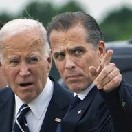 President Joe Biden talks with his son Hunter Biden as he arrives Delaware Air National Guard Base in New Castle, Del., Tuesday, June 11, 2024.