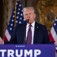 U.S. President-elect Donald Trump speaks to members of the media during a press conference at the Mar-a-Lago Club on January 07, 2025 in Palm Beach, Florida.